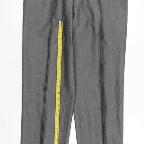 Torre Cerimonia Men's Grey 32R Wool Blend Pleated Dress Trousers