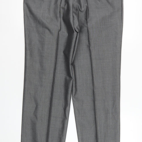 Torre Cerimonia Men's Grey 32R Wool Blend Pleated Dress Trousers