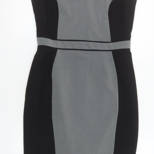 F&F Women Grey Black Sheath Knee Length Dress Size 10