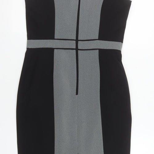 F&F Women Grey Black Sheath Knee Length Dress Size 10