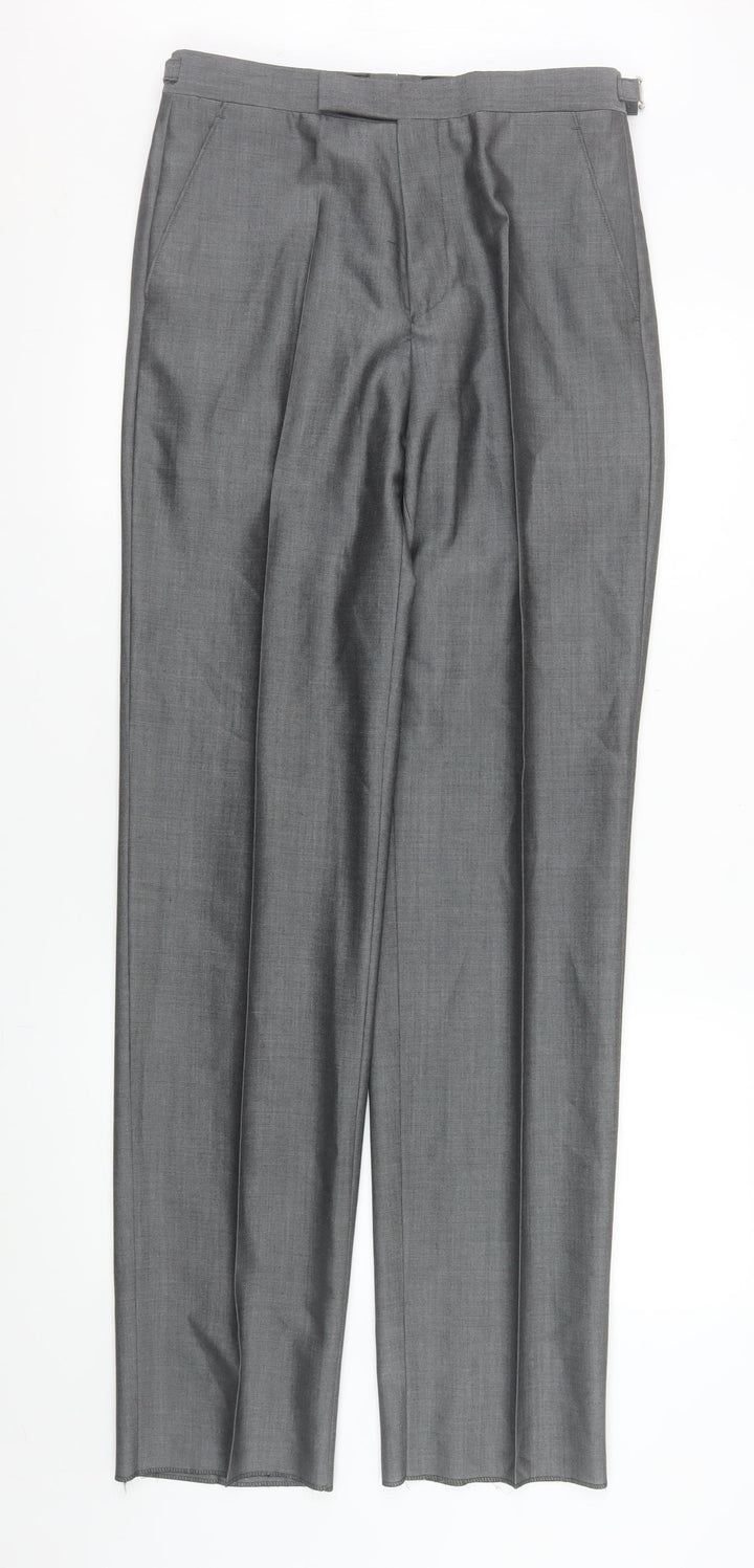 Torre Men’s Grey XL Wool Blend Formal Dress Trousers