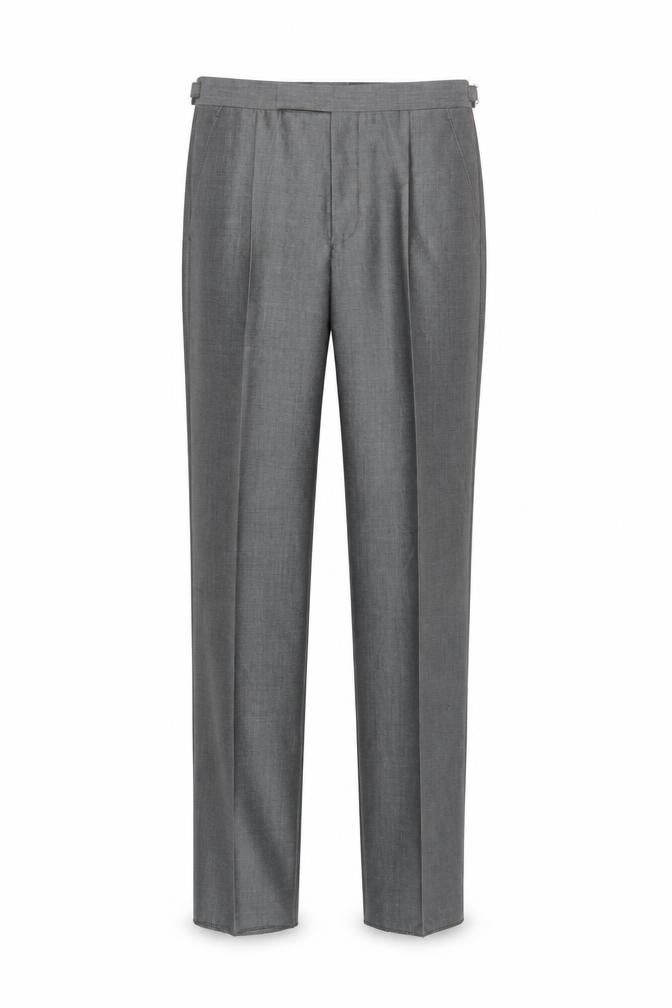 Front view of Torre Men’s Grey XL Wool Blend Formal Dress Trousers