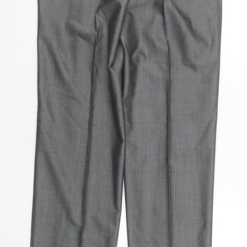 Torre Men’s Grey XL Wool Blend Formal Dress Trousers