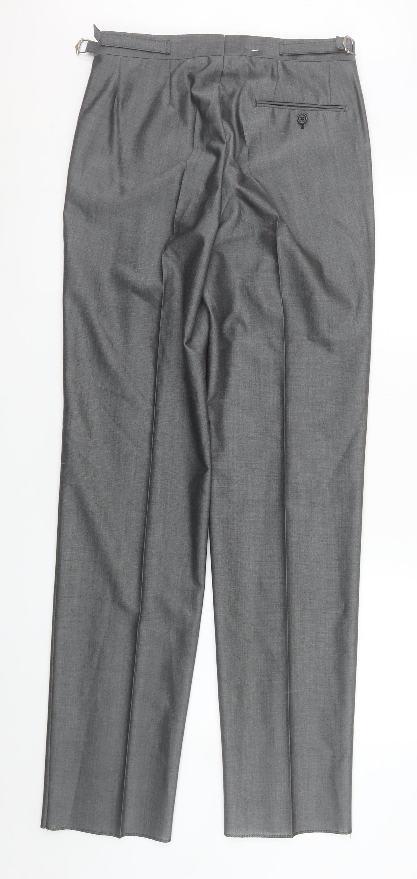Torre Men’s Grey XL Wool Blend Formal Dress Trousers