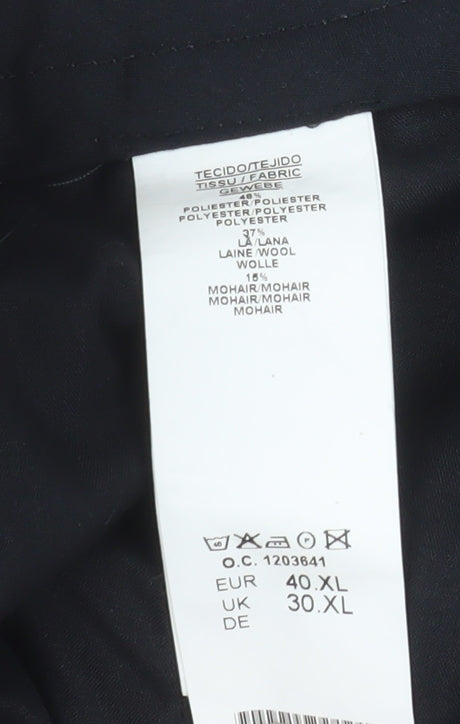 Torre Men’s Grey XL Wool Blend Formal Dress Trousers