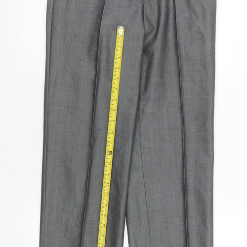 Torre Cerimonia Men's Grey Wool Blend Dress Trousers 30R