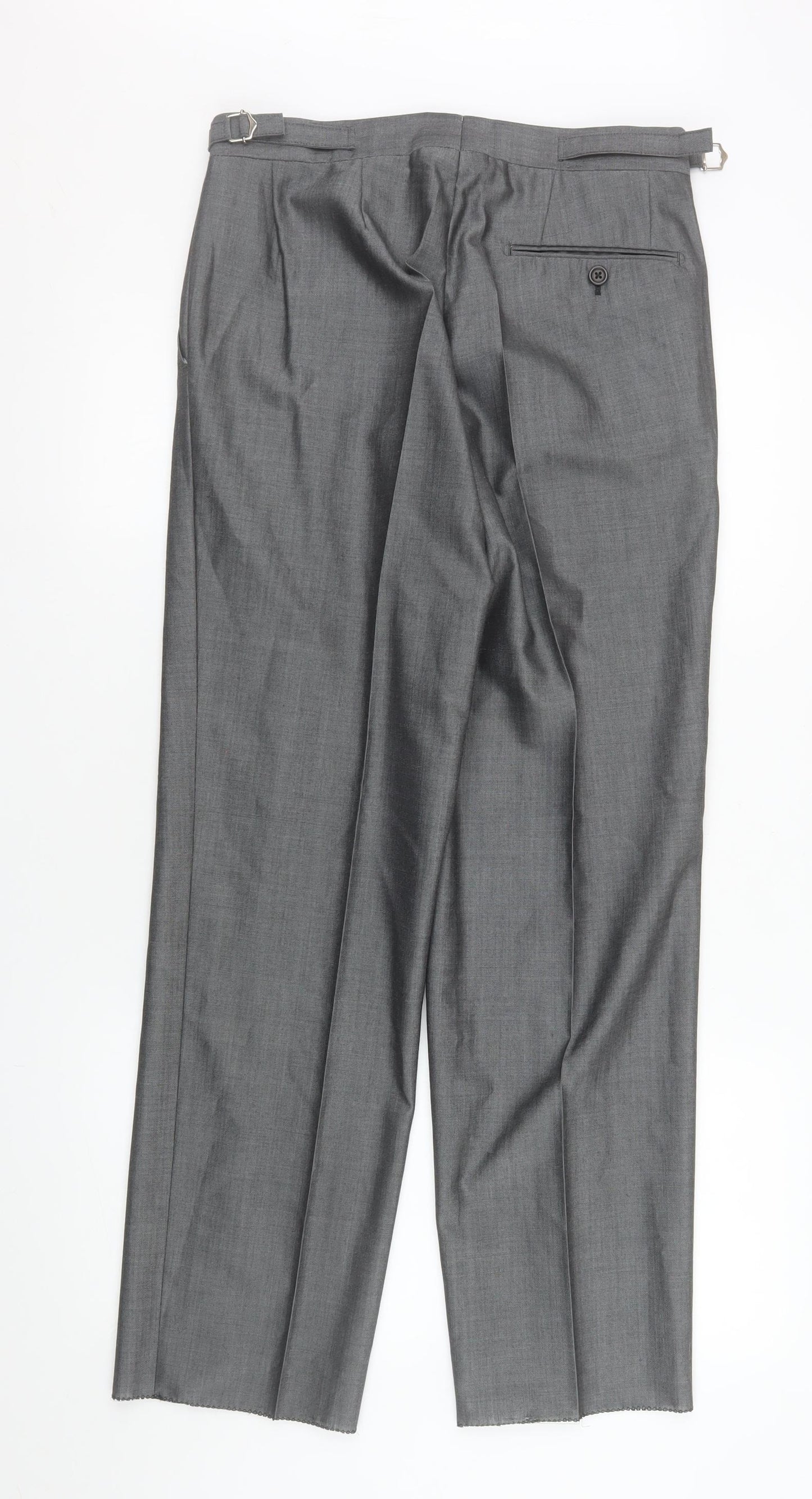 Torre Cerimonia Men's Grey Wool Blend Dress Trousers 30R