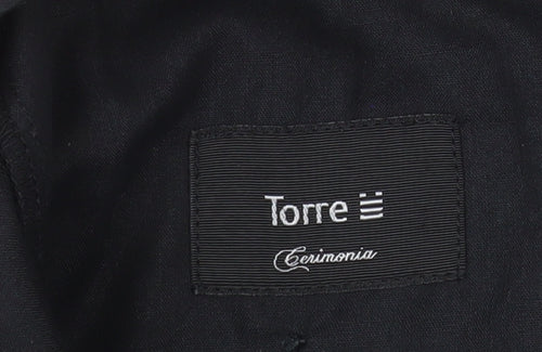 Torre Cerimonia Men's Grey Wool Blend Dress Trousers 30R