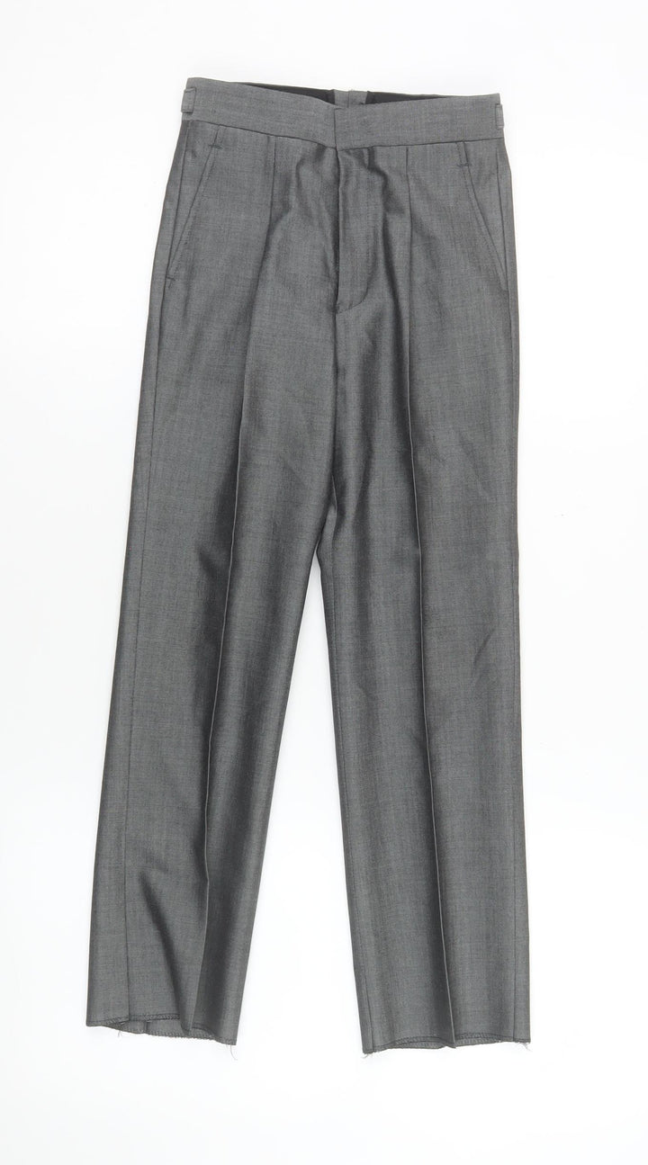 Torre Boys Grey Formal Dress Trousers 22R Wool Blend Classic Fit