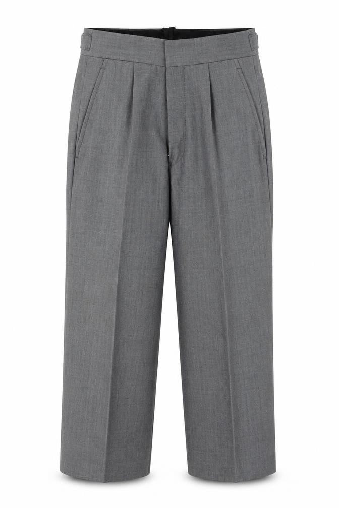 Front view of Torre boys’ grey wool blend formal dress trousers, size 20r