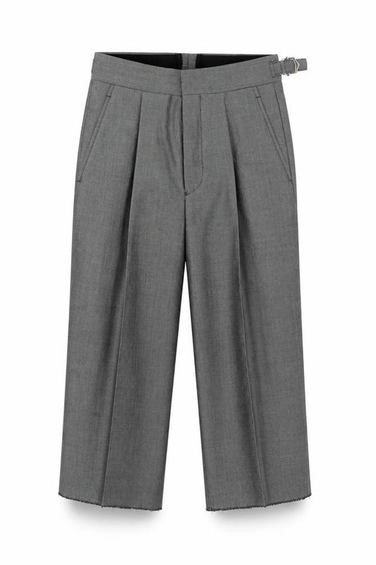 Front view of Torre Cerimonia boys’ grey 22r dress pants formal wool blend trousers