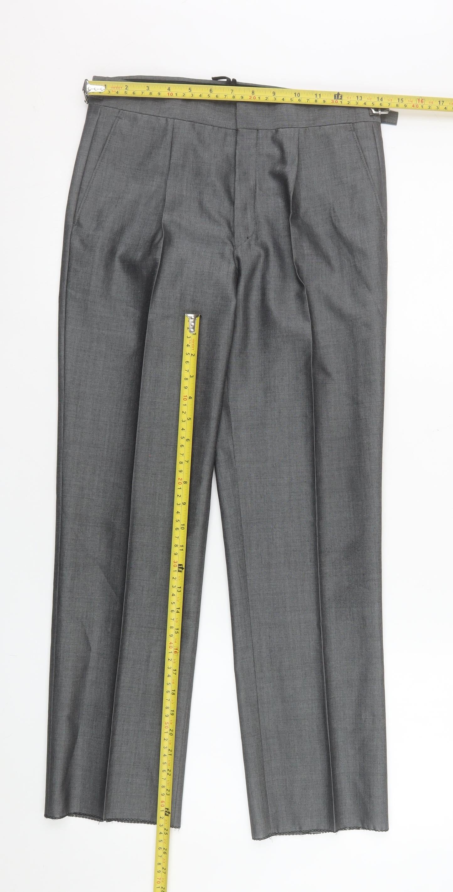 Torre Boys Grey Formal Wool Blend Dress Trousers 28R