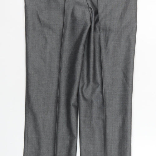 Torre Boys Grey Formal Wool Blend Dress Trousers 28R