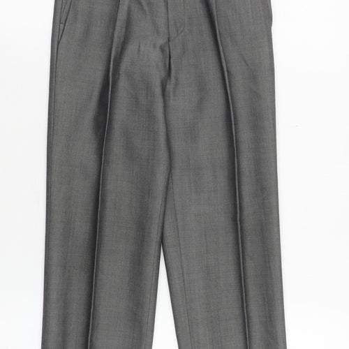 Torre Boys Grey 24in Wool Blend Formal Dress Trousers with Adjustable Waist