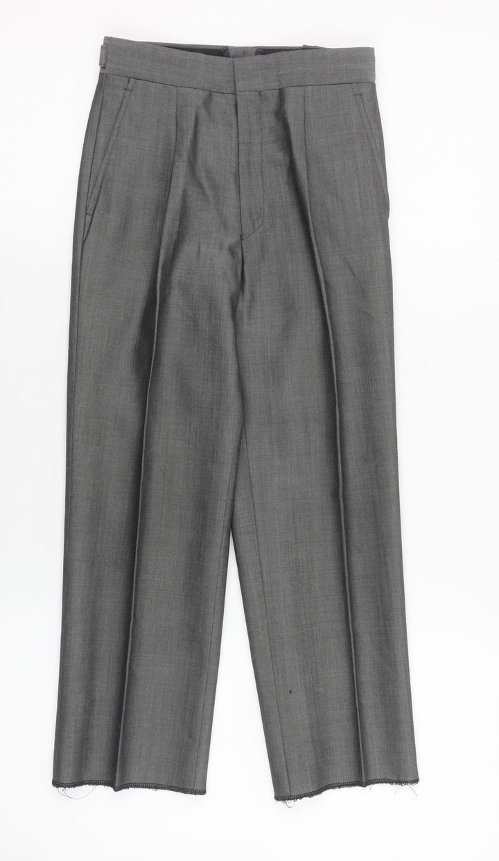 Torre Boys Grey 24in Wool Blend Formal Dress Trousers with Adjustable Waist