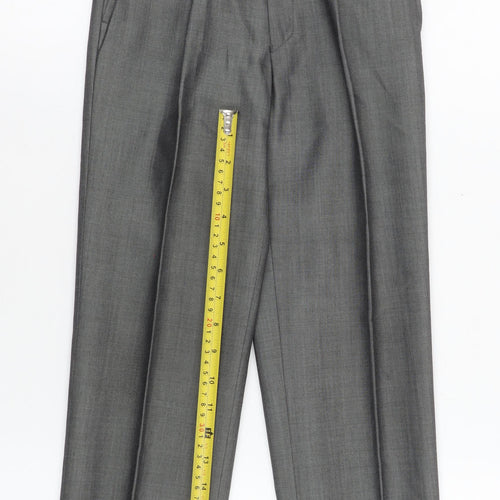 Torre Boys Grey 24in Wool Blend Formal Dress Trousers with Adjustable Waist