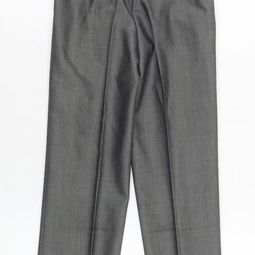 Torre Boys Grey 24in Wool Blend Formal Dress Trousers with Adjustable Waist