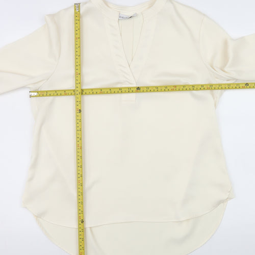 Gallery Women Ivory V-Neck Tunic Blouse UK 14 Long Sleeve