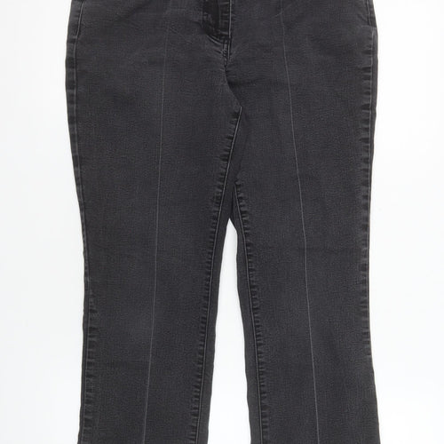 David Emanuel Women's Black Straight Jeans Size 10 Stretch Denim