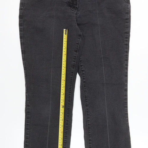 David Emanuel Women's Black Straight Jeans Size 10 Stretch Denim
