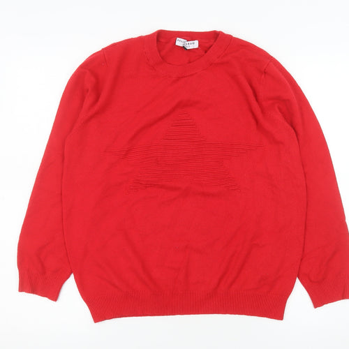 Kelly & Grace Women's Red Knit Pullover Jumper Size L