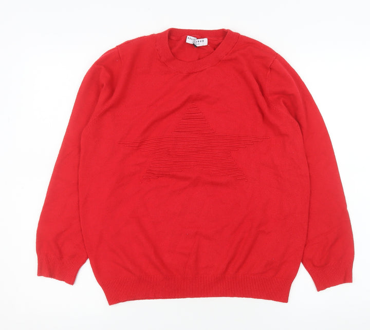 Kelly & Grace Women's Red Knit Pullover Jumper Size L