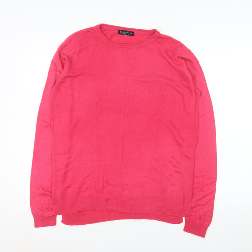 F&F Womens Pink Crew Neck Knit Pullover Jumper Size 10