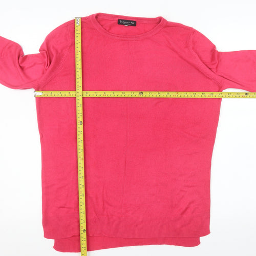 F&F Womens Pink Crew Neck Knit Pullover Jumper Size 10