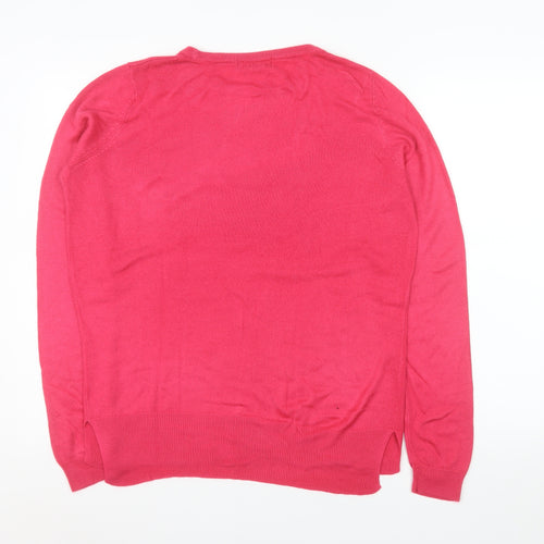 F&F Womens Pink Crew Neck Knit Pullover Jumper Size 10