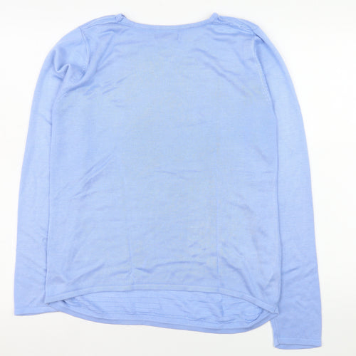 Voulez Vous Women Light Blue Henley Jumper Size S Long Sleeve Knit