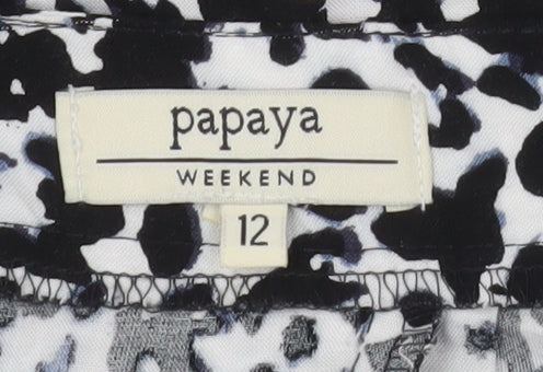 Papaya Women’s Black Animal Print Summer Shorts Size 12