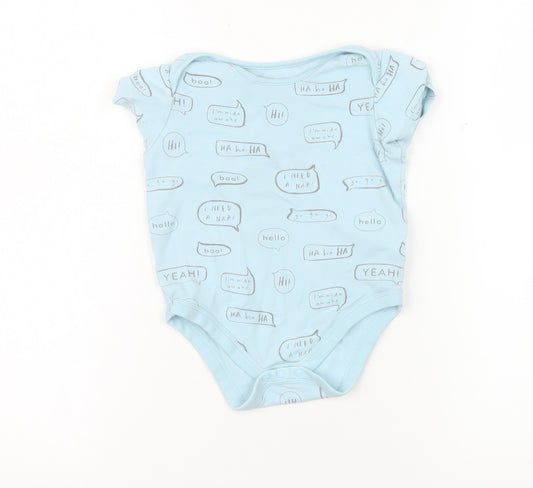 Marks and Spencer Blue Unisex 18-24 Months Short Sleeve Babygrow