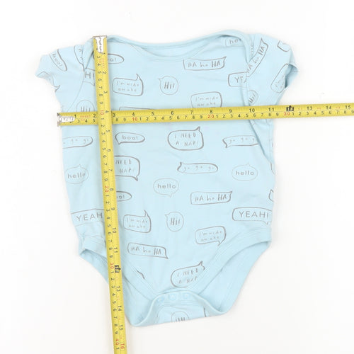 Marks and Spencer Blue Unisex 18-24 Months Short Sleeve Babygrow