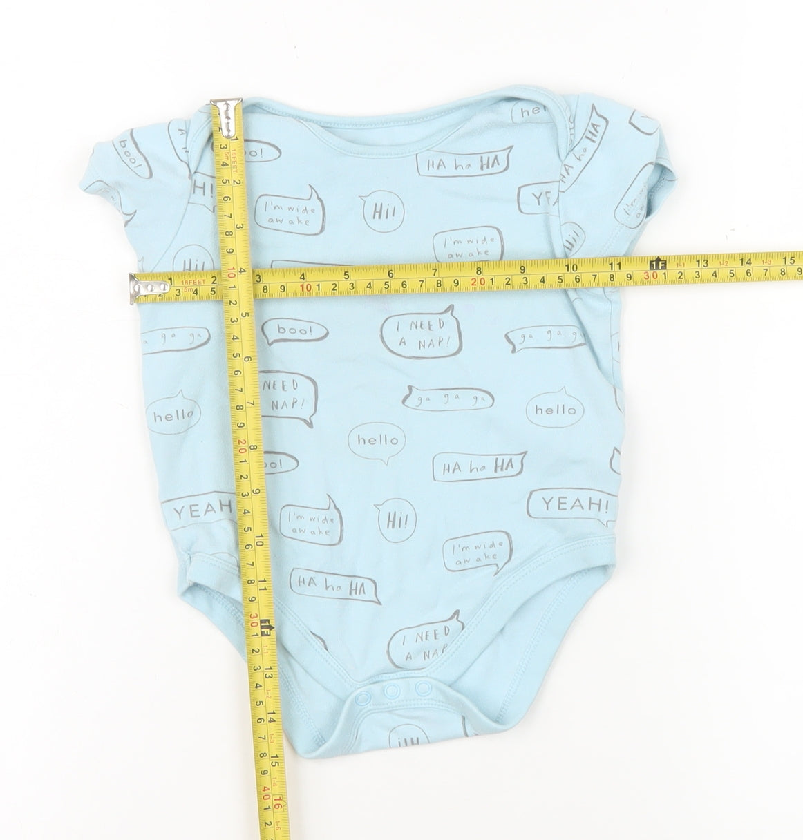 Marks and Spencer Blue Unisex 18-24 Months Short Sleeve Babygrow