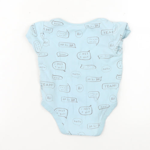 Marks and Spencer Blue Unisex 18-24 Months Short Sleeve Babygrow