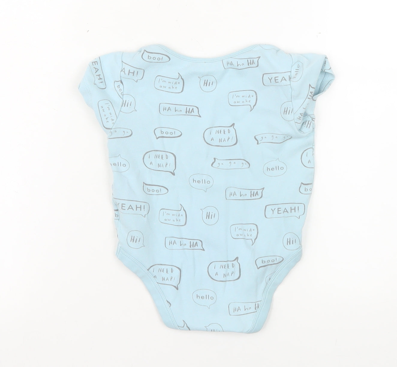 Marks and Spencer Blue Unisex 18-24 Months Short Sleeve Babygrow