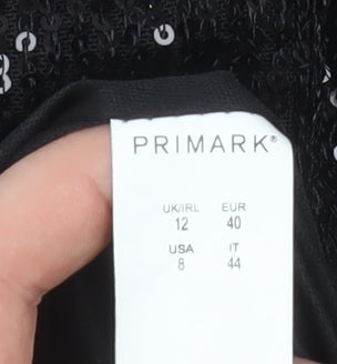Primark Women's Black Size 12 Sequin Bodycon Party Dress