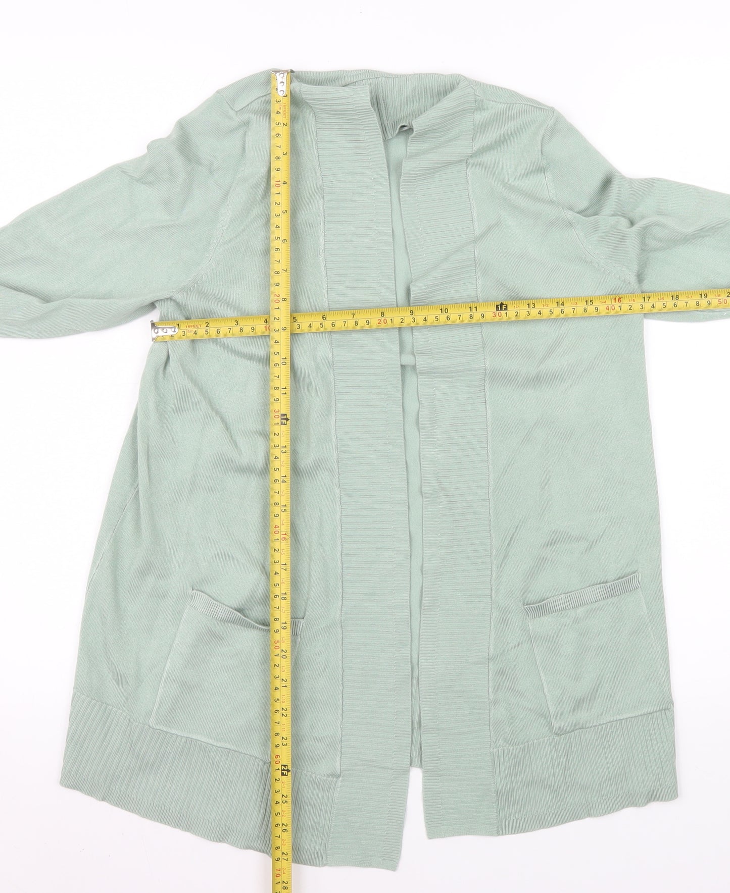 Bonmarché Women’s Green Long Sleeve Open Knit Cardigan Size 12