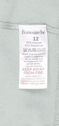 Bonmarché Women’s Green Long Sleeve Open Knit Cardigan Size 12