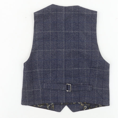 Paisley of London Boys Navy Check Waistcoat 2 Years Formal Wedding Suit
