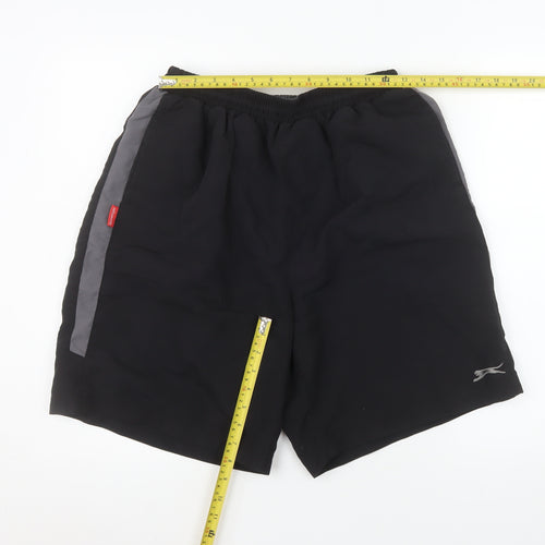 Slazenger Men's Black Athletic Shorts L Quick Dry Lightweight