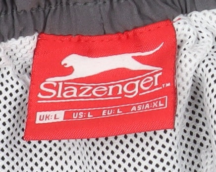 Slazenger Mens Black Athletic Training Shorts Size L Elastic Waist