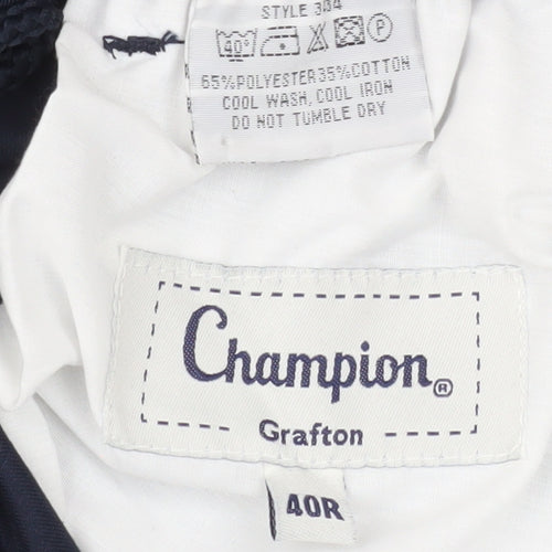 Champion Grafton Men's Navy Classic Trousers 40R Polyester Cotton Blend