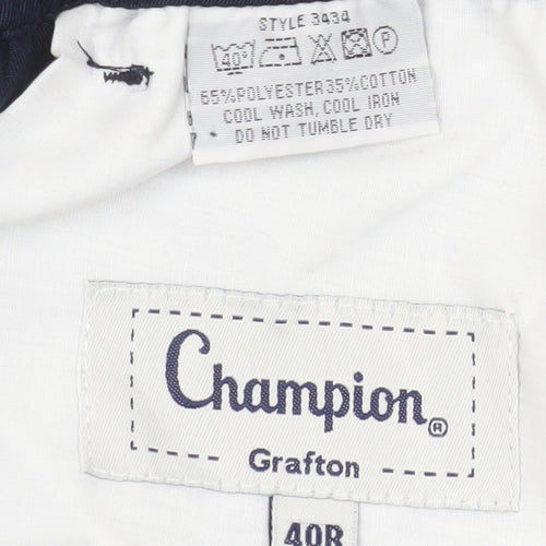 Champion Grafton Men's Navy Blue Classic Trousers 40R Polyester Cotton