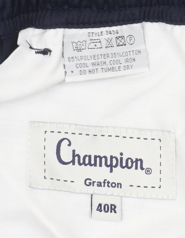 Champion Grafton Men's Navy Blue Classic Trousers 40R Polyester Cotton