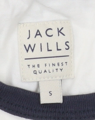 Jack Wills Men's White Graphic Crew Neck T-Shirt Size S