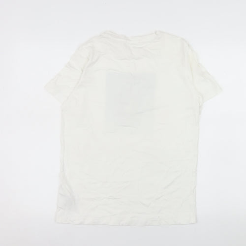 Calvin Klein Jeans Womens White Size 16 Basic Cotton Logo T-Shirt