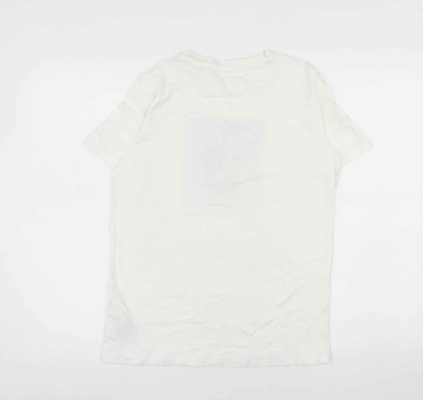 Calvin Klein Jeans Womens White Size 16 Basic Cotton Logo T-Shirt
