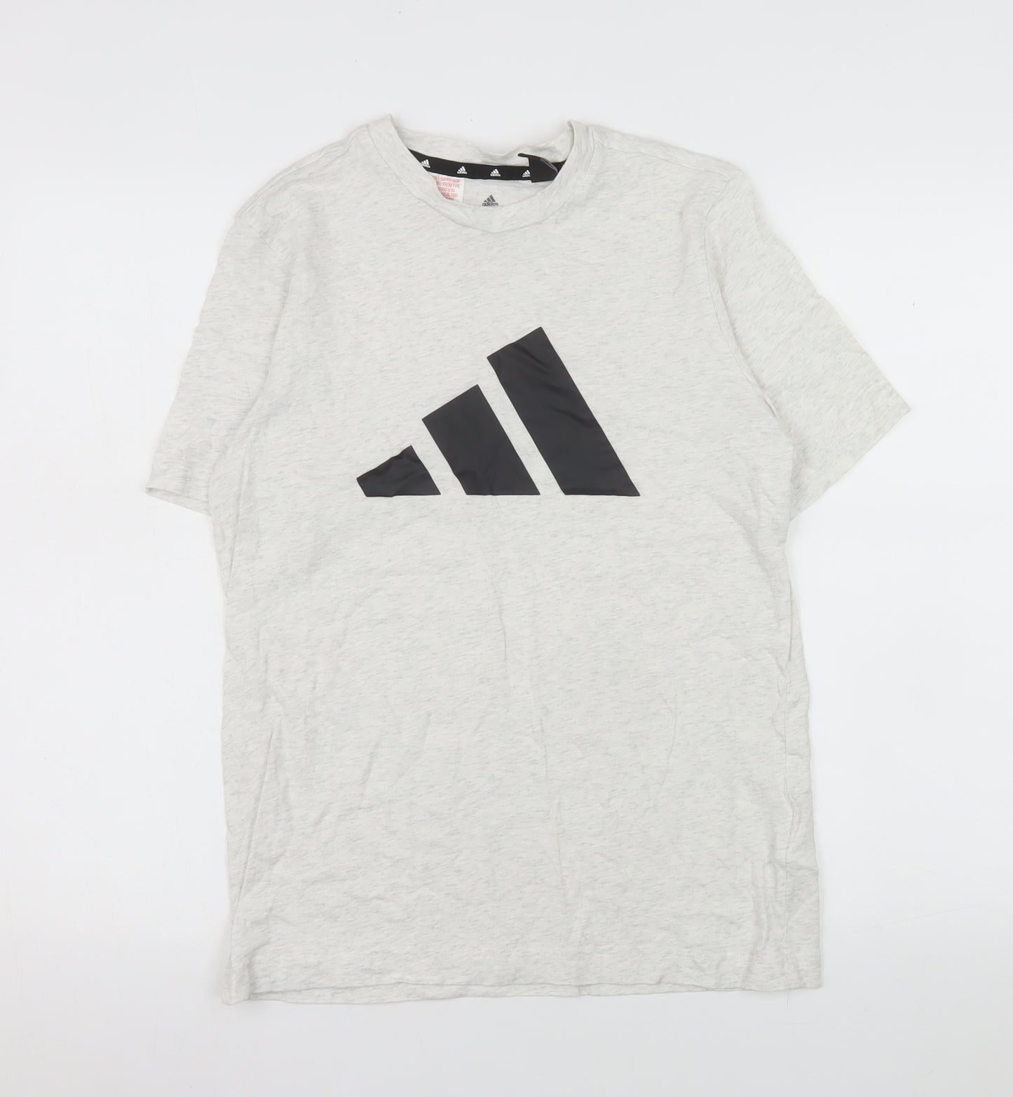 Adidas Boys Grey 13-14 Years Basic Cotton Logo T-Shirt