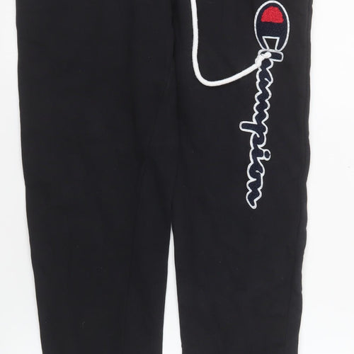 Champion Men's Black Small Jogger Sweatpants with Logo
